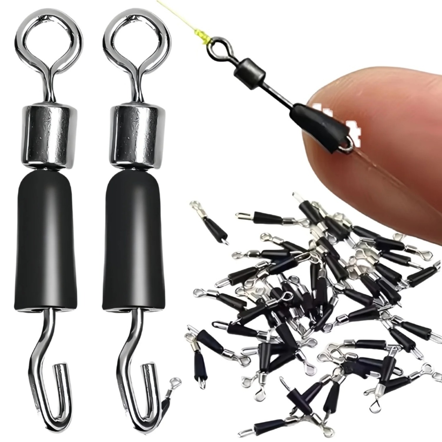 Fishing Hook Jig - 50 шт. быстросъемных вертлюгов для фидерной