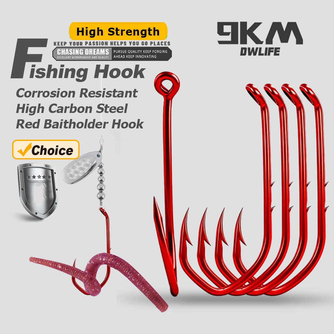 Fishing Hook Circle - Крючок-держатель для наживки 9KM, 50-100 шт.,