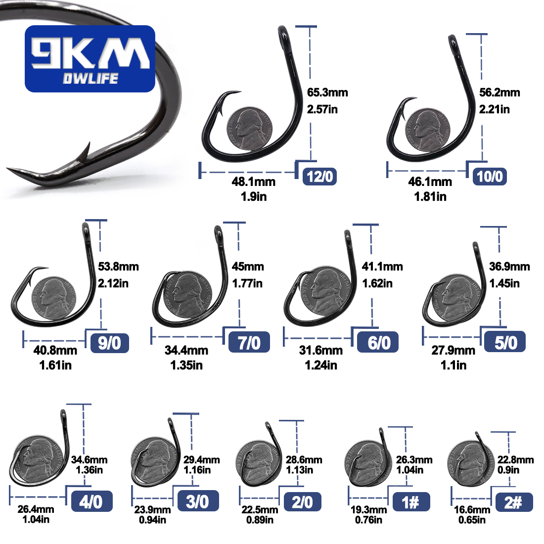 Круглые крючки 9 км, 25 ~ 50 ш – обзор и цена Fishing Hook Circle