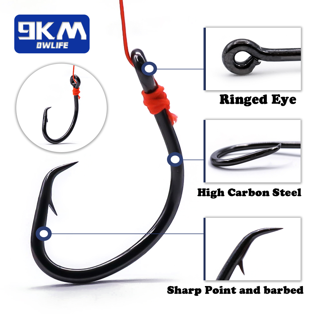 Круглые крючки 9 км, 25 ~ 50 ш – обзор и цена Fishing Hook Circle
